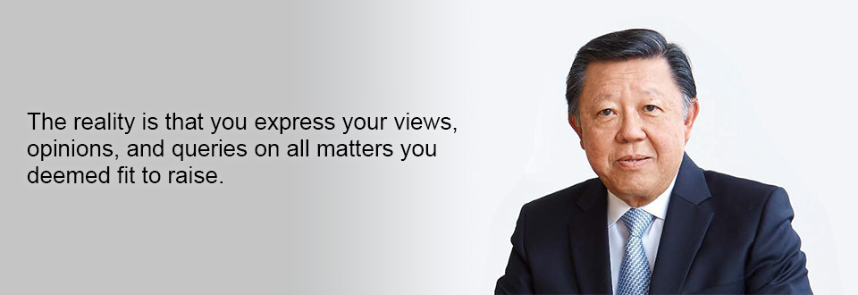 The reality is that you express your views, opinions, and queries on all matters you deemed fit to raise.